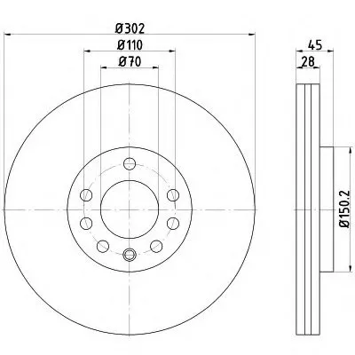 Тормозной диск PRO HELLA купить