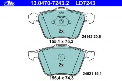 Комплект тормозных колодок, дисковый тормоз ATE Ceramic ATE купить
