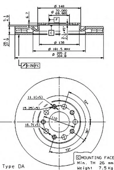 Тормозной диск COATED DISC LINE BREMBO купить