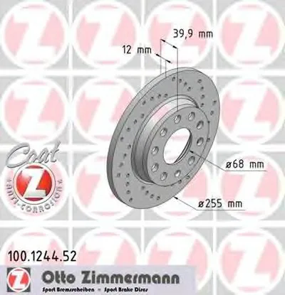 Тормозной диск SPORT BRAKE DISC COAT Z ZIMMERMANN купить