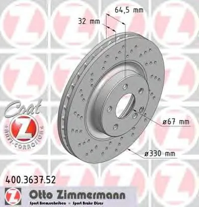 Тормозной диск SPORT BRAKE DISC COAT Z ZIMMERMANN купить