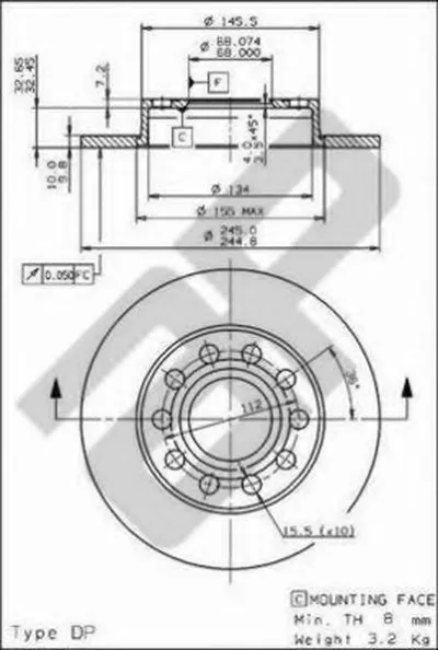 Тормозной диск AP METZGER купить