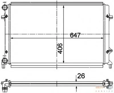 Радиатор, охлаждение двигателя BEHR HELLA SERVICE купить