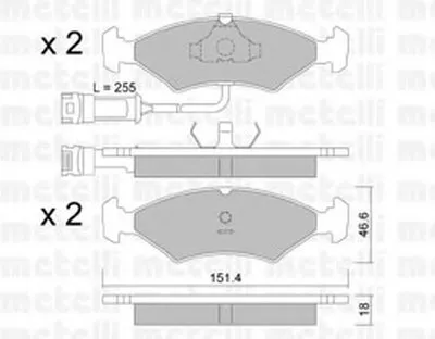 Комплект тормозных колодок, дисковый тормоз METELLI купить