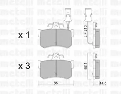 Комплект тормозных колодок, дисковый тормоз METELLI купить