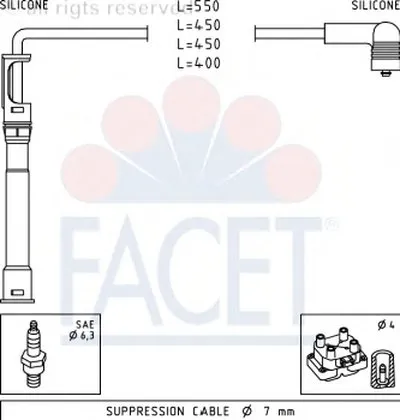 Комплект проводов зажигания FACET купить