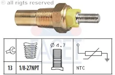 Датчик, температура охлаждающей жидкости; Датчик, температура охлаждающей жидкости; Датчик, температура охлаждающей жидкости FACET купить