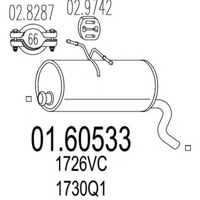 Глушитель выхлопных газов конечный MTS купить