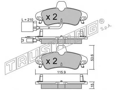 Комплект тормозных колодок, дисковый тормоз TRUSTING купить