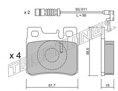 Комплект тормозных колодок, дисковый тормоз TRUSTING купить