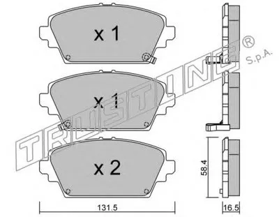 Комплект тормозных колодок, дисковый тормоз TRUSTING купить