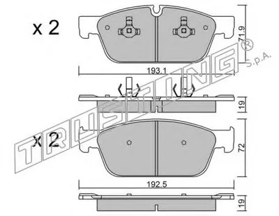 Комплект тормозных колодок, дисковый тормоз TRUSTING купить