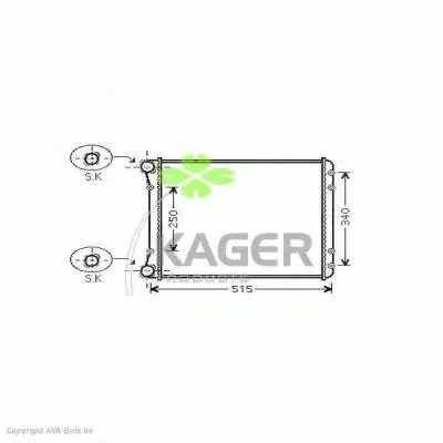 Радиатор, охлаждение двигателя KAGER купить
