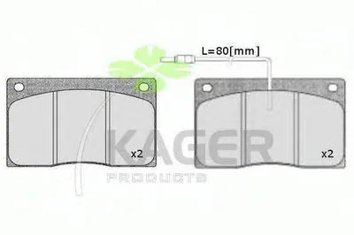 Комплект тормозных колодок, дисковый тормоз KAGER купить
