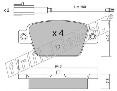 Комплект тормозных колодок, дисковый тормоз fri.tech. купить