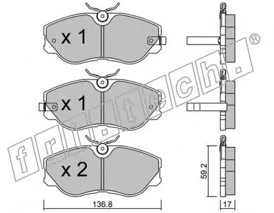 Комплект тормозных колодок, дисковый тормоз fri.tech. купить