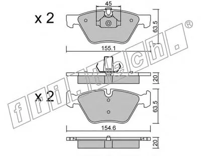 Комплект тормозных колодок, дисковый тормоз fri.tech. купить