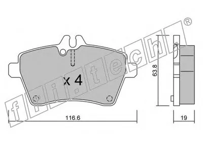 Комплект тормозных колодок, дисковый тормоз fri.tech. купить