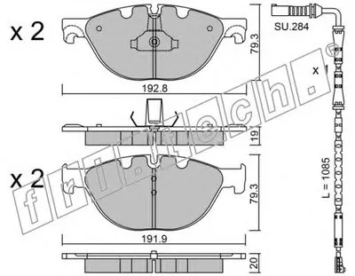 Комплект тормозных колодок, дисковый тормоз fri.tech. купить
