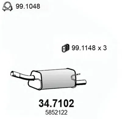 Глушитель выхлопных газов конечный ASSO купить