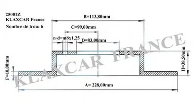 Тормозной диск KLAXCAR FRANCE купить