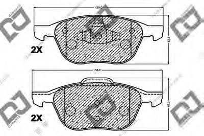 Комплект тормозных колодок, дисковый тормоз DJ PARTS купить