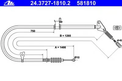 Трос, стояночная тормозная система ATE купить