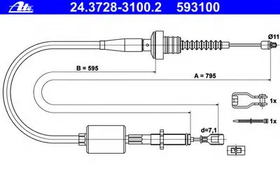 Тросик сцепления ATE купить