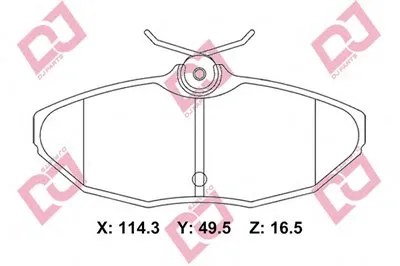 Комплект тормозных колодок, дисковый тормоз DJ PARTS купить