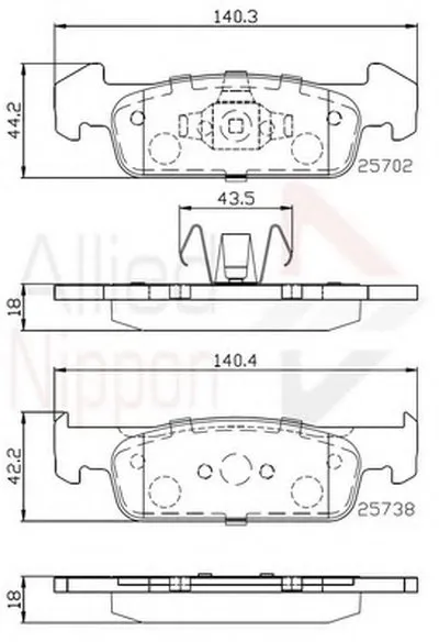 Комплект тормозных колодок, дисковый тормоз ANL Braking COMLINE купить