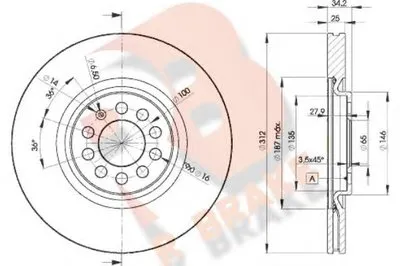 Тормозной диск R BRAKE купить