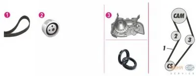 Водяной насос + комплект зубчатого ремня BEHR HELLA SERVICE HELLA купить