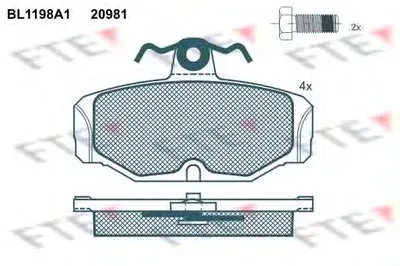 Комплект тормозных колодок, дисковый тормоз FTE купить