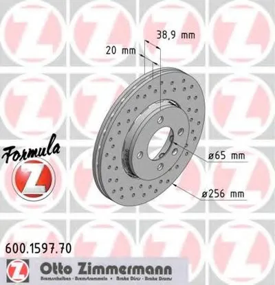 Тормозной диск FORMULA Z BRAKE DISC ZIMMERMANN купить