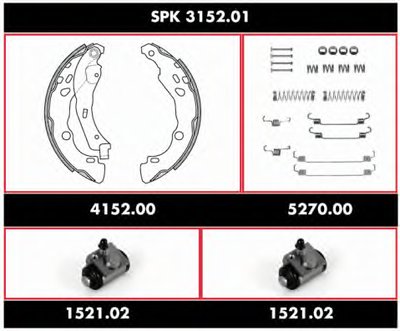 Комплект тормозов, барабанный тормозной механизм Super Precision Kit REMSA купить
