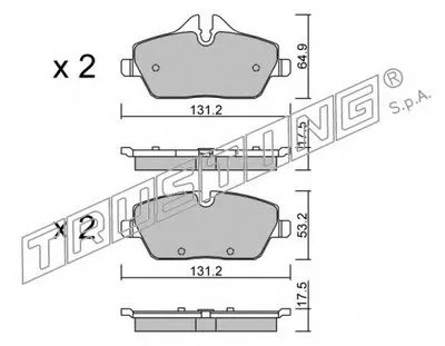 Комплект тормозных колодок, дисковый тормоз TRUSTING купить