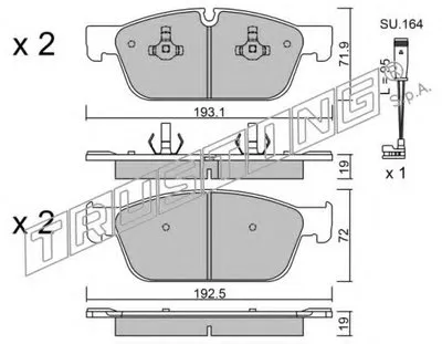 Комплект тормозных колодок, дисковый тормоз TRUSTING купить