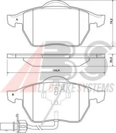 Комплект тормозных колодок, дисковый тормоз A.B.S. купить