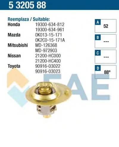 Термостат, охлаждающая жидкость FAE купить