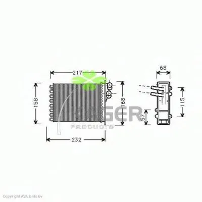 Теплообменник, отопление салона KAGER купить