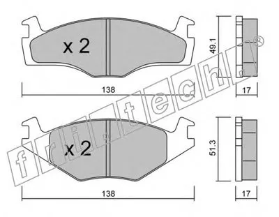 Комплект тормозных колодок, дисковый тормоз fri.tech. купить