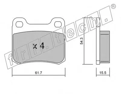 Комплект тормозных колодок, дисковый тормоз fri.tech. купить