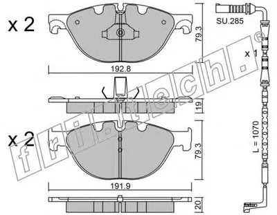 Комплект тормозных колодок, дисковый тормоз fri.tech. купить