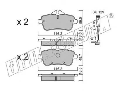 Комплект тормозных колодок, дисковый тормоз fri.tech. купить