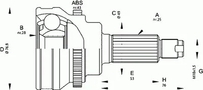 Шарнирный комплект, приводной вал SPIN OPEN PARTS купить