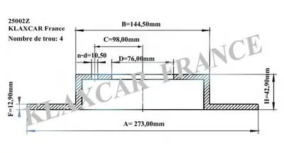 Тормозной диск KLAXCAR FRANCE купить