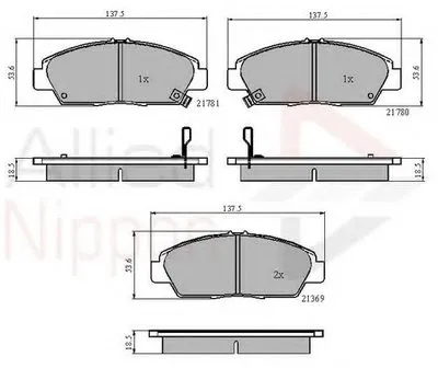 Комплект тормозных колодок, дисковый тормоз ANL Braking COMLINE купить