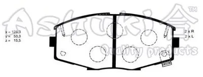 Комплект тормозных колодок, дисковый тормоз ASHUKI купить