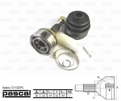 Шарнирный комплект, приводной вал PASCAL купить