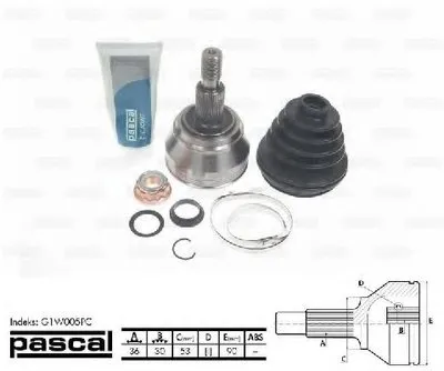 Шарнирный комплект, приводной вал PASCAL купить